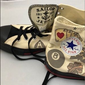 Vintage CONVERSE All Star Sailor Jerry Size12